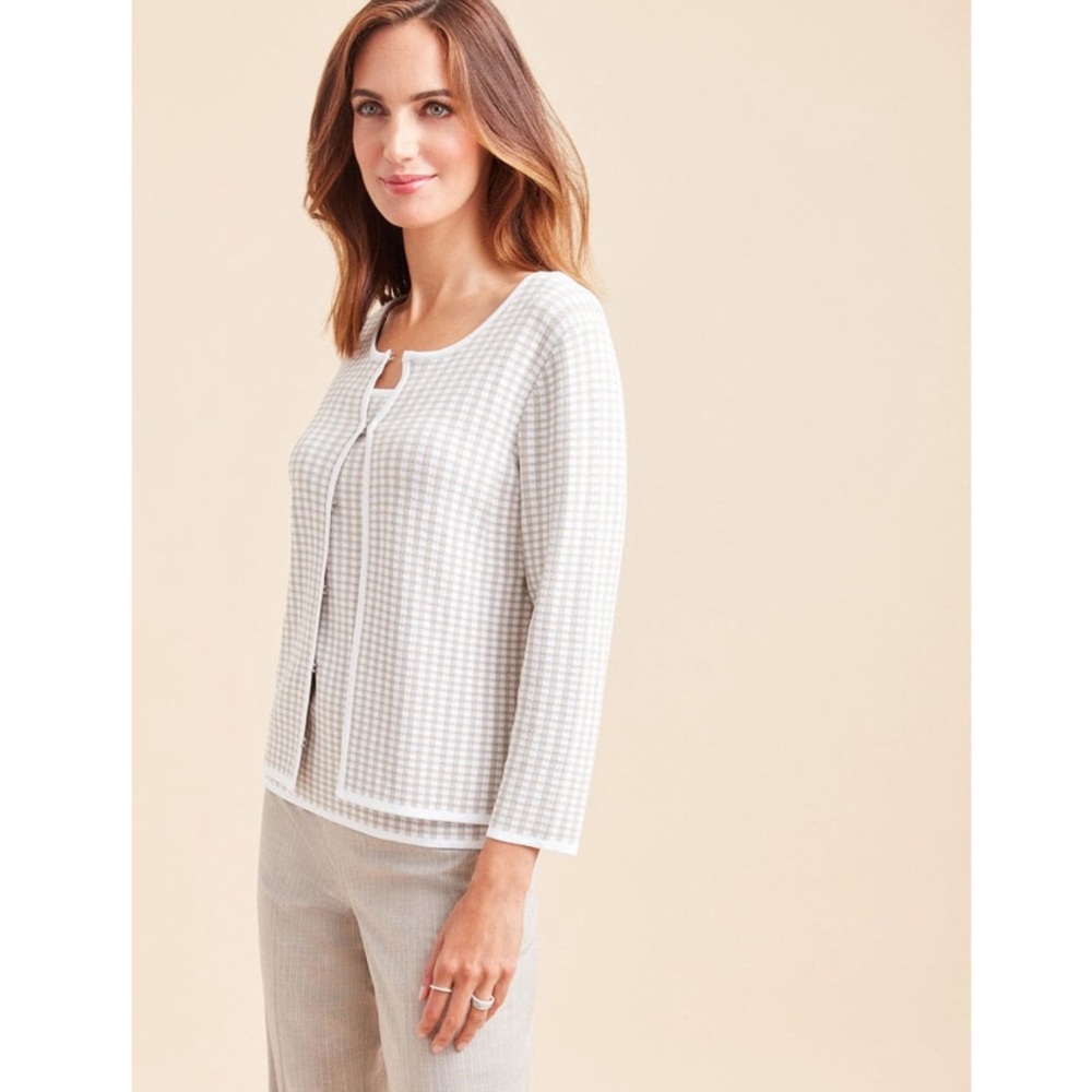 Etcetera Linden Gingham Cardigan